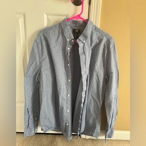 H&M Men's Casual Light Blue Button Down Shirt